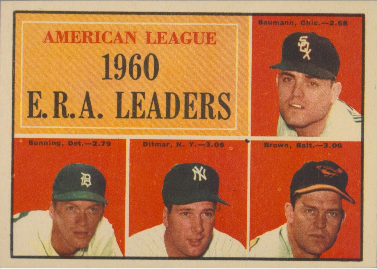 1961 Topps #46 American League 1960 E.R.A. Leaders