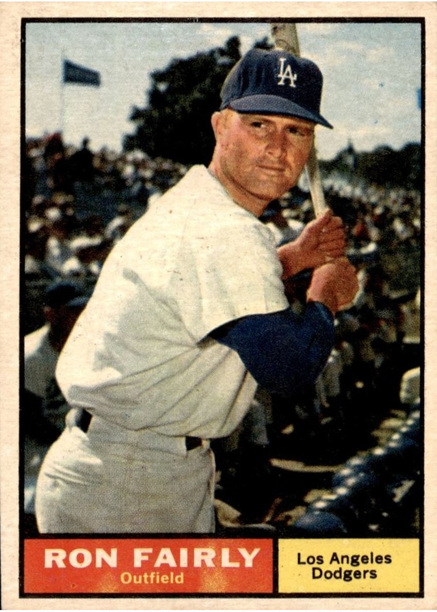 1961 Topps #492 Ron Fairly, Los Angeles Dodgers