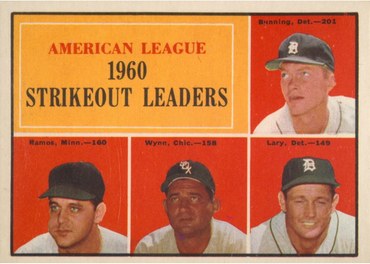 1961 Topps #50 American League 1960 Strikeout Leaders