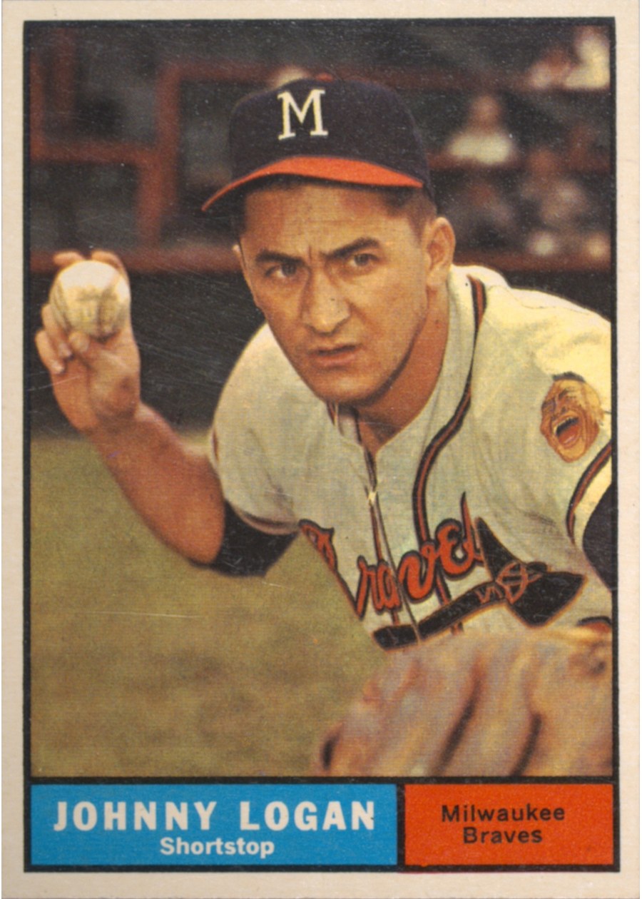 1961 Topps #524 Johnny Logan, Milwaukee Braves