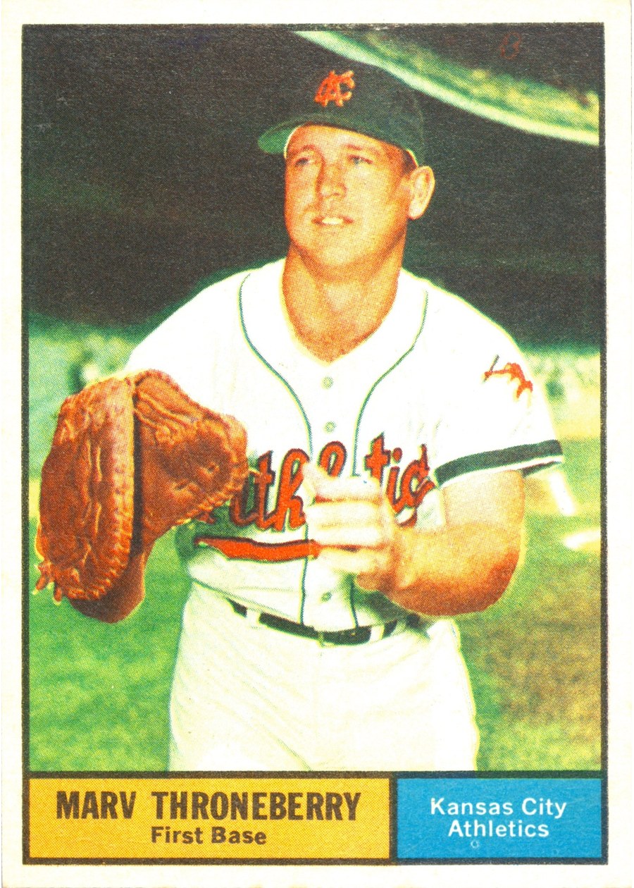1961 Topps #57 Marv Throneberry, Kansas City Athletics