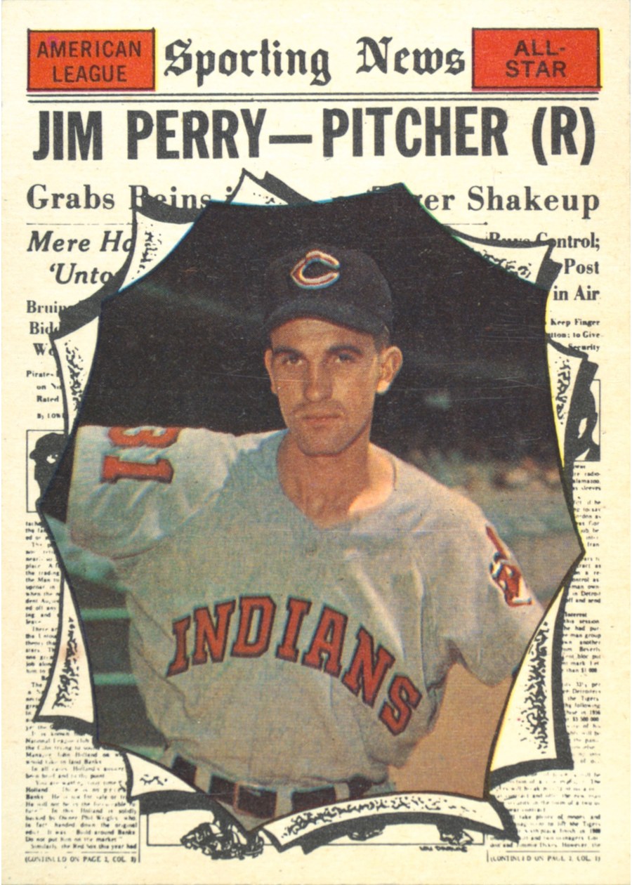 1961 Topps #584 Jim Perry, Cleveland Indians
