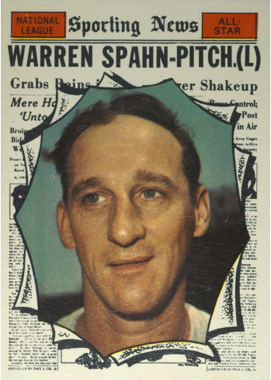 1961 Topps #589 Warren Spahn, Milwaukee Braves