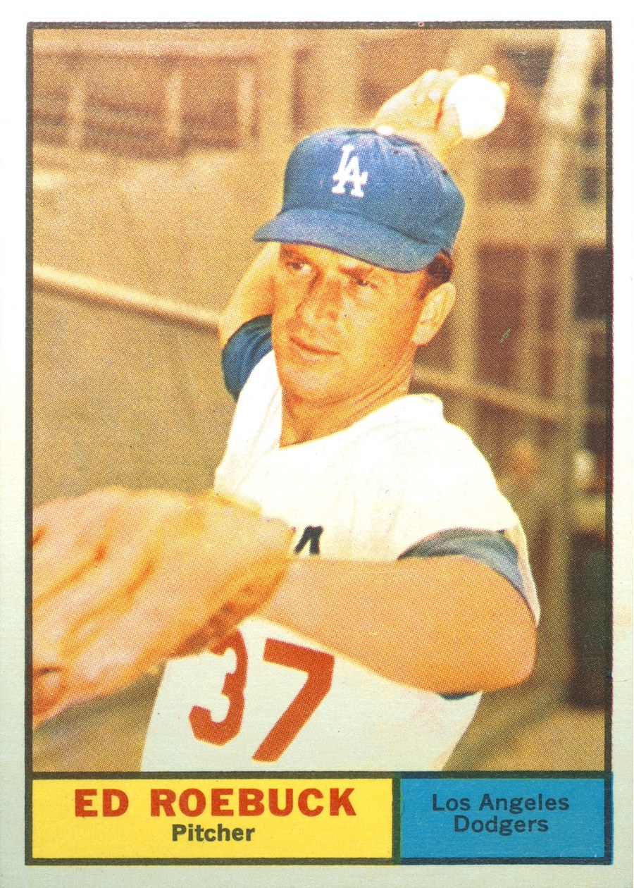 1961 Topps #6 Ed Roebuck, Los Angeles Dodgers