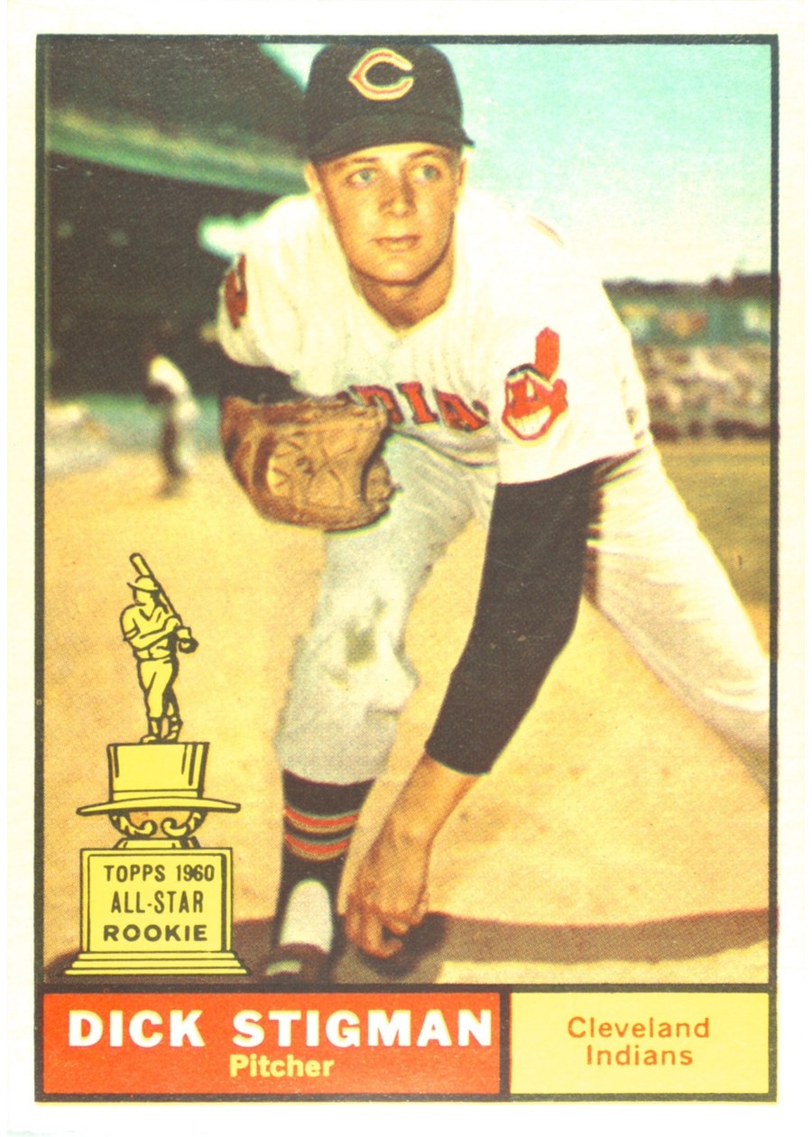 1961 Topps #77 Dick Stigman, Cleveland Indians