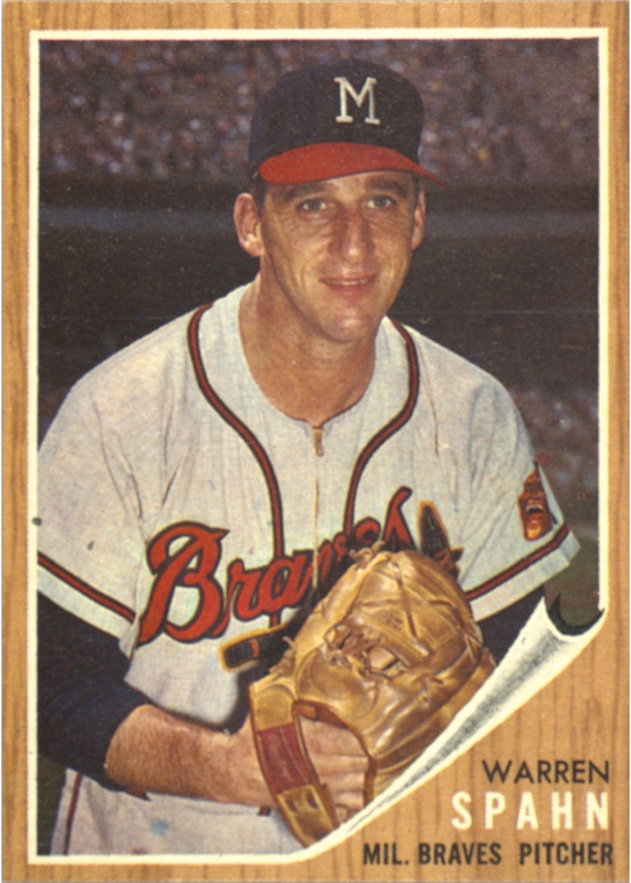 1962 Topps #100 Warren Spahn, Milwaukee Braves
