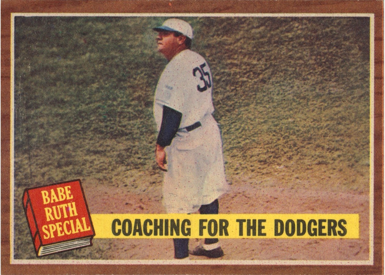 1962 Topps #142 Babe Ruth Special: Coaching for the Dodgers, Brooklyn Dodgers