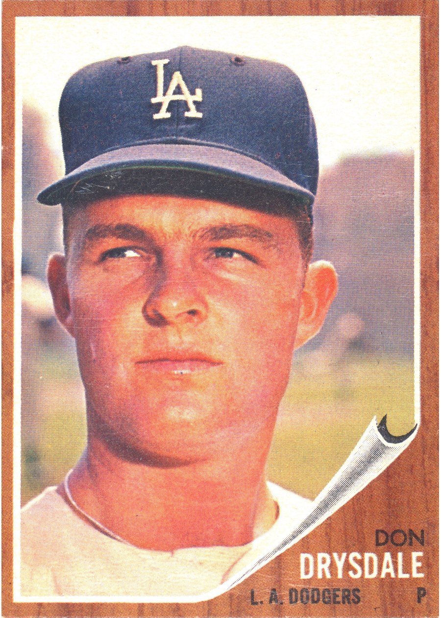 1962 Topps #340 Don Drysdale, Los Angeles Dodgers
