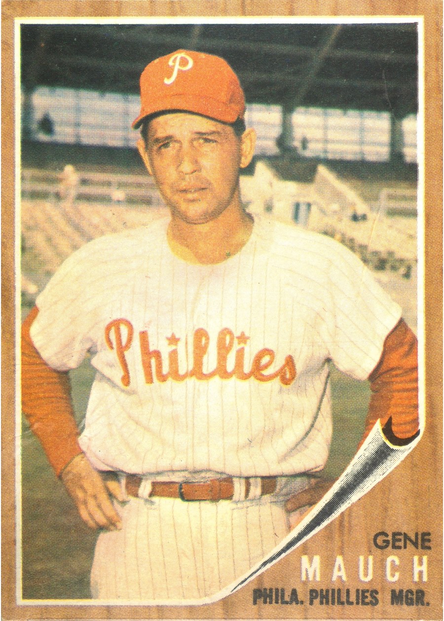 1962 Topps #374 Gene Mauch, Philadelphia Phillies