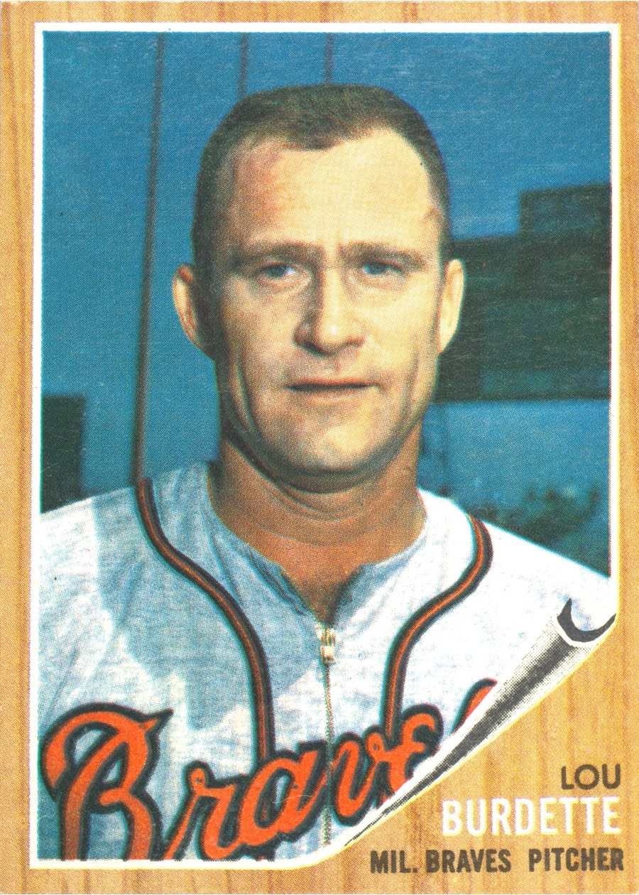 1962 Topps #380 Lou Burdette, Milwaukee Braves