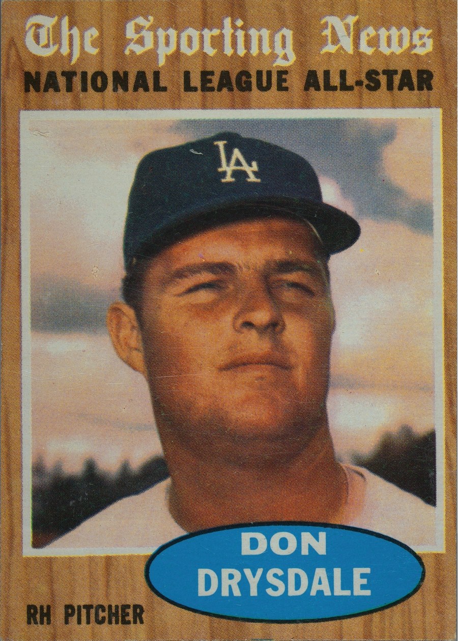 1962 Topps #398 Don Drysdale, Los Angeles Dodgers
