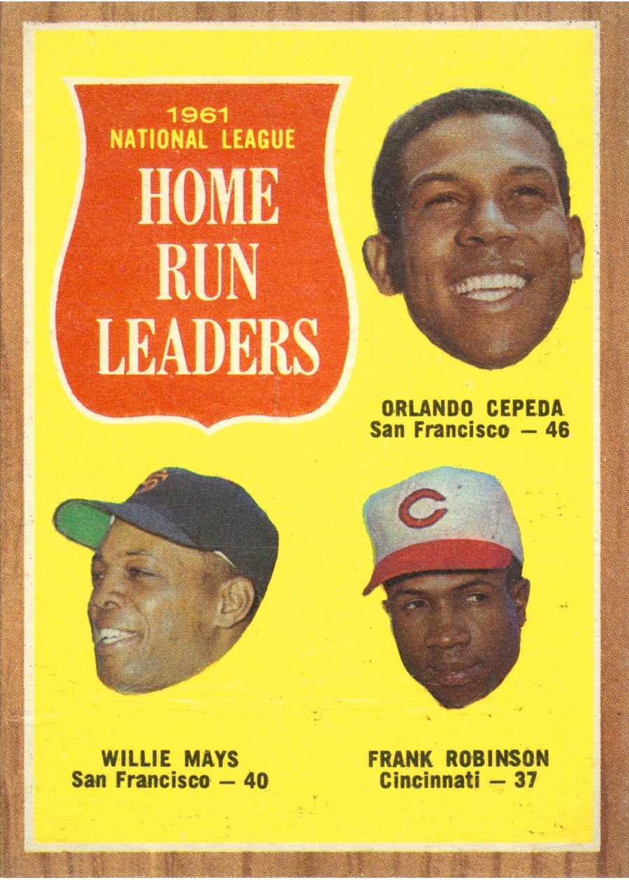 1962 Topps #54 1961 NL Home Run Leaders