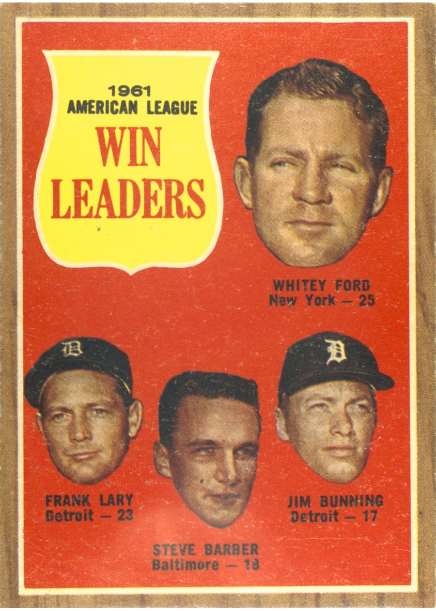 1962 Topps #57 1961 AL Wins Leaders
