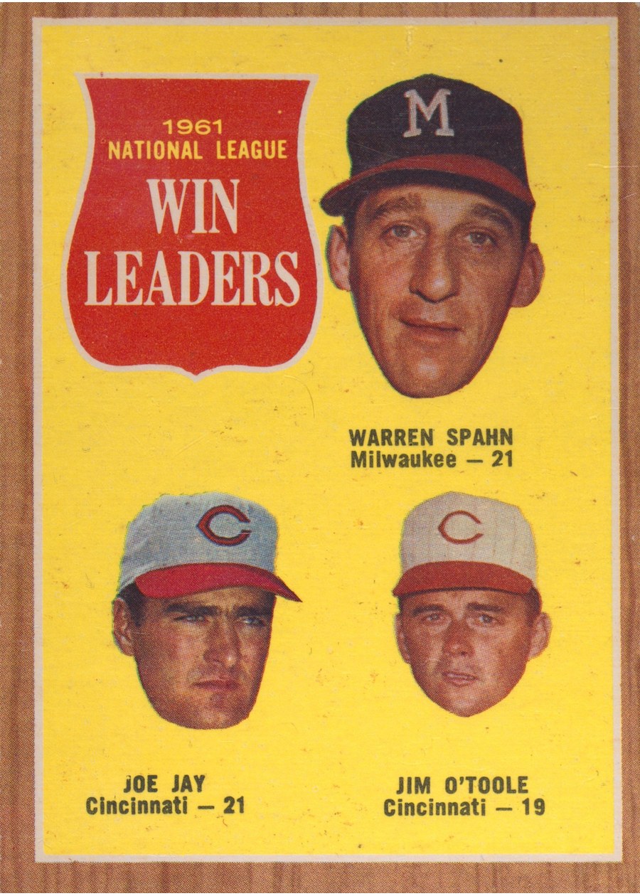 1962 Topps #58 1961 NL Wins Leaders