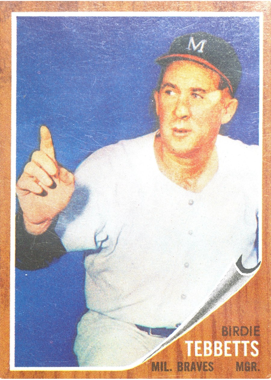 1962 Topps #588 Birdie Tebbetts, Milwaukee Braves
