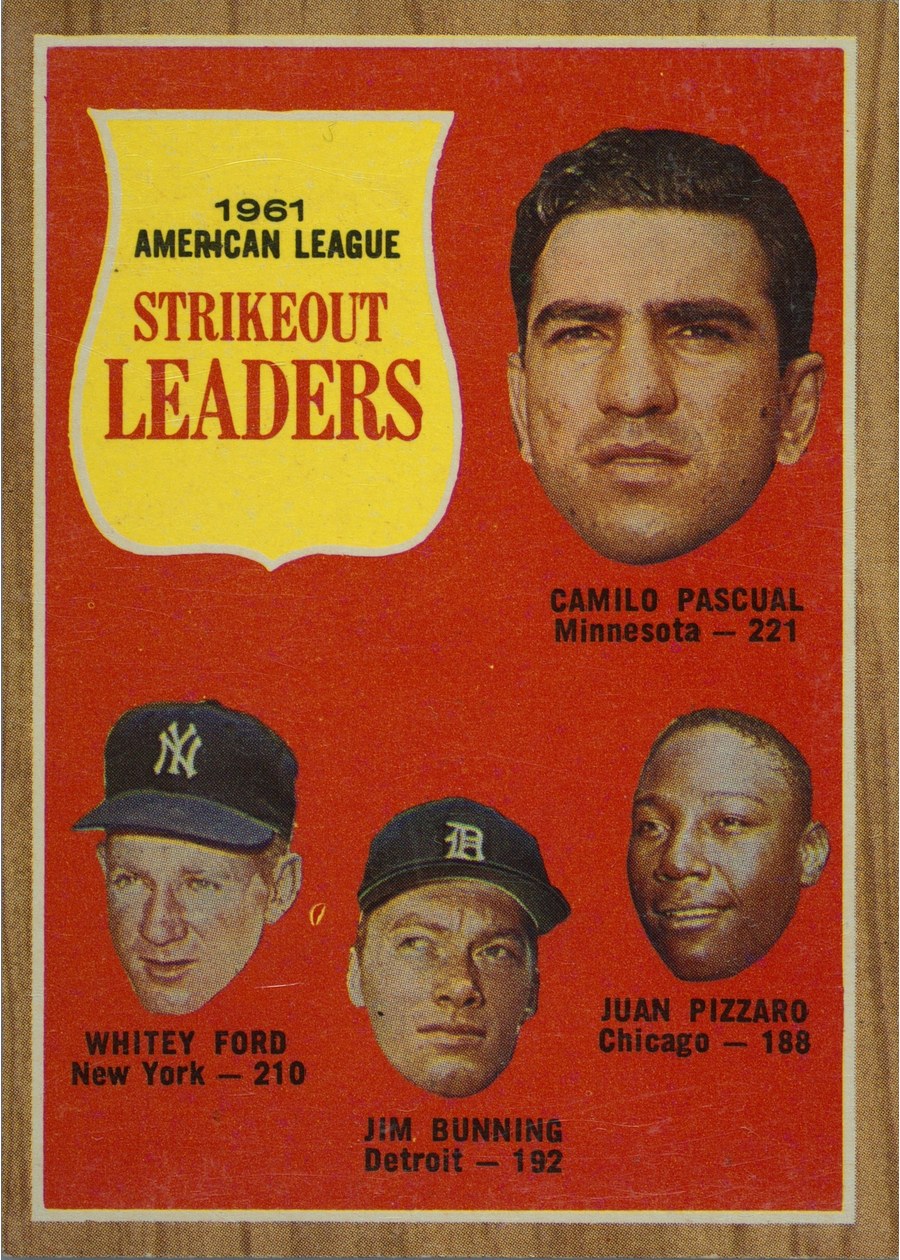 1962 Topps #59 1961 AL Strikeout Leaders