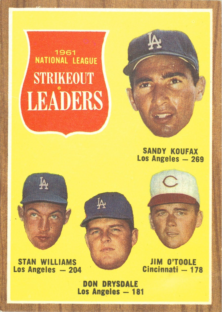 1962 Topps #60 1961 NL Strikeout Leaders
