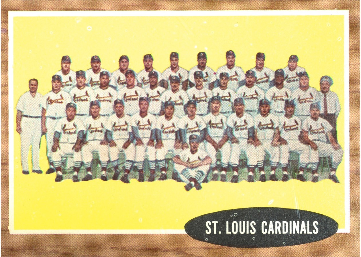 1962 Topps #61 St. Louis Cardinals Team