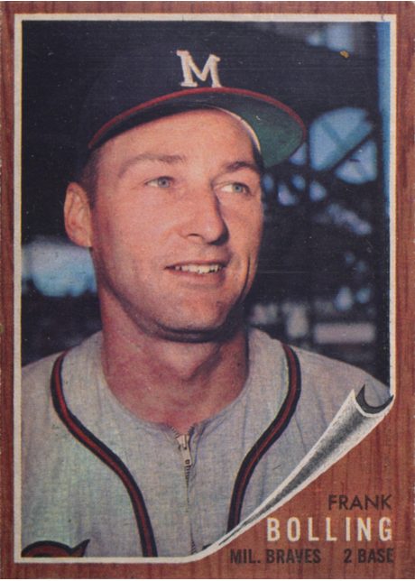 1962 Topps #130 Frank Bolling - 130a - No Green Tint