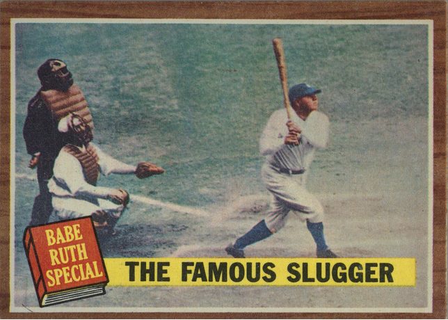 1962 Topps #138 Babe Ruth Special: The Famous Slugger - 138a - No Green Tint