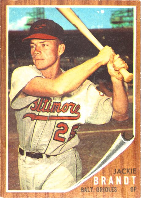 1962 Topps #165 Jackie Brandt - 165a - No Green Tint