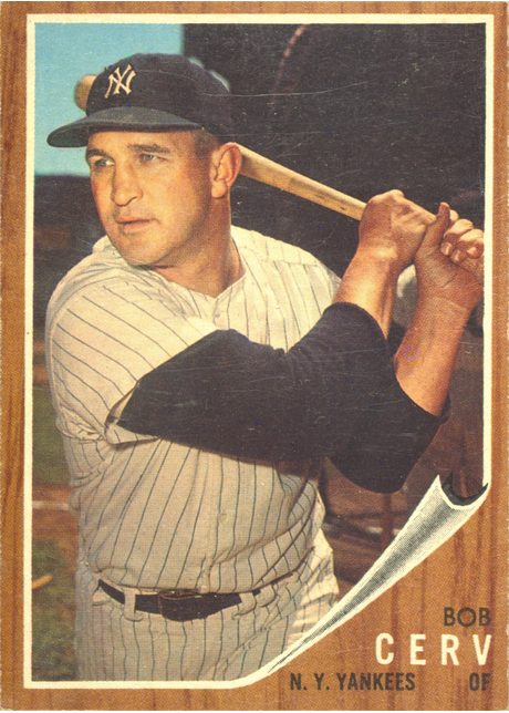 1962 Topps #169 Bob Cerv - 169a - No Green Tint