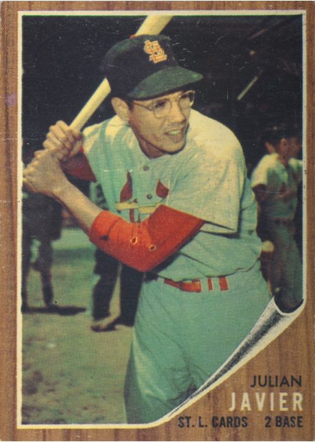 1962 Topps #118 Julian Javier - 118b - Green Tint