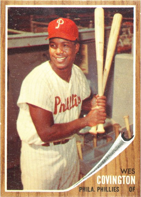 1962 Topps #157 Wes Covington - 157b - Green Tint