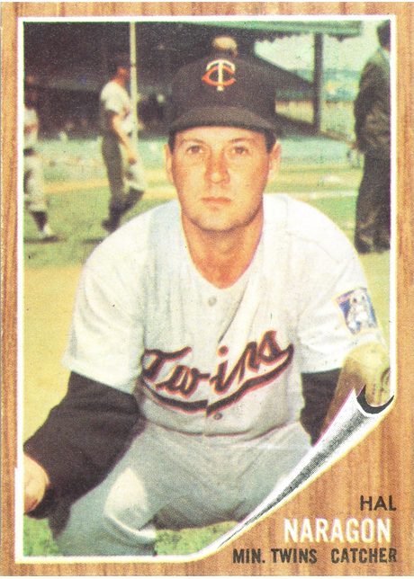 1962 Topps #164 Hal Naragon - 164b - Green Tint