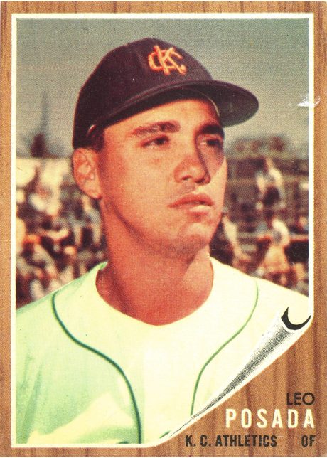 1962 Topps #168 Leo Posada - 168b - Green Tint