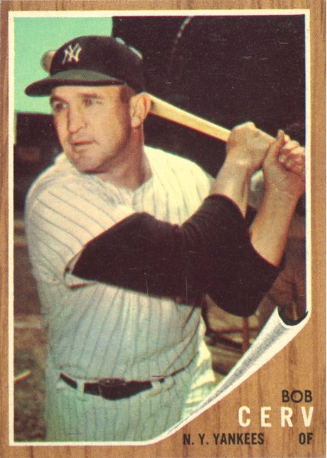1962 Topps #169 Bob Cerv - 169b - Green Tint