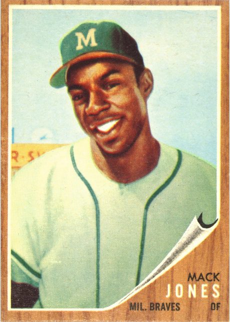 1962 Topps #186 Mack Jones - 186b - Green Tint
