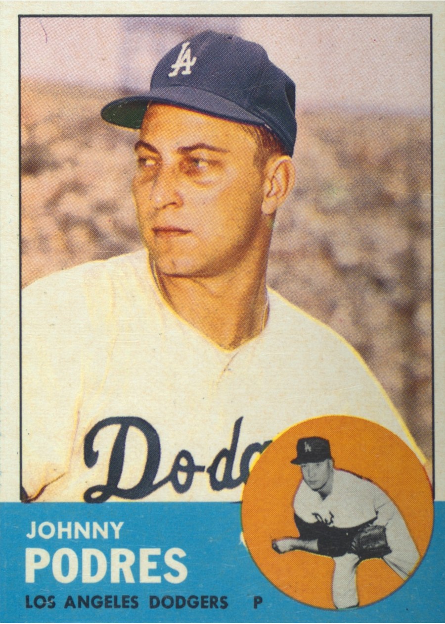 1963 Topps #150 Johnny Podres, Los Angeles Dodgers