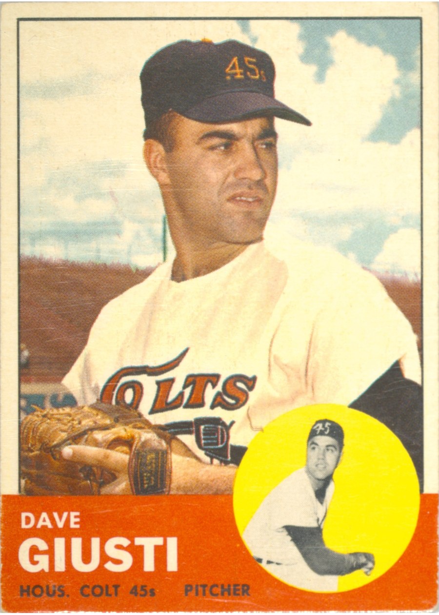 1963 Topps #189 Dave Giusti, Houston Colt .45's