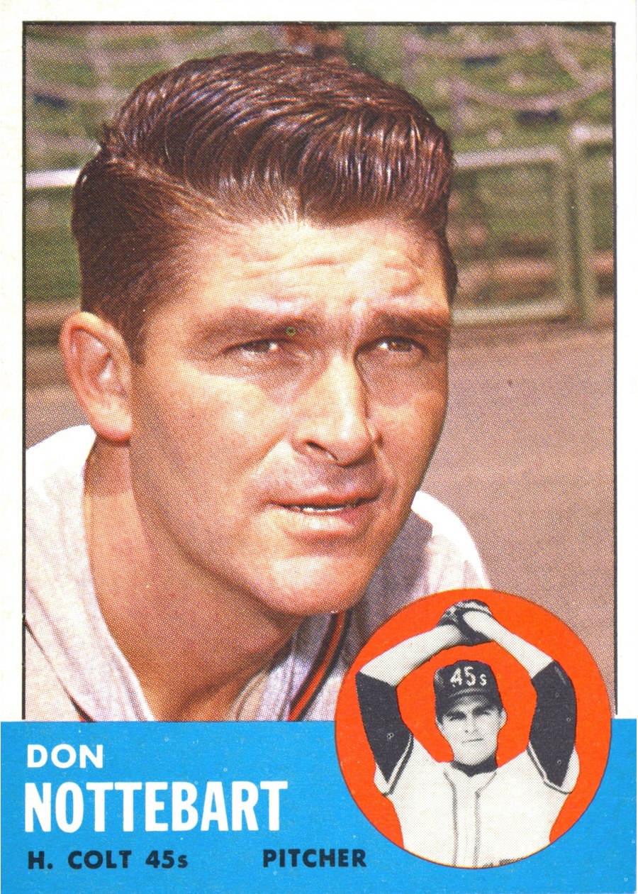 1963 Topps #204 Don Nottebart, Houston Colt .45's