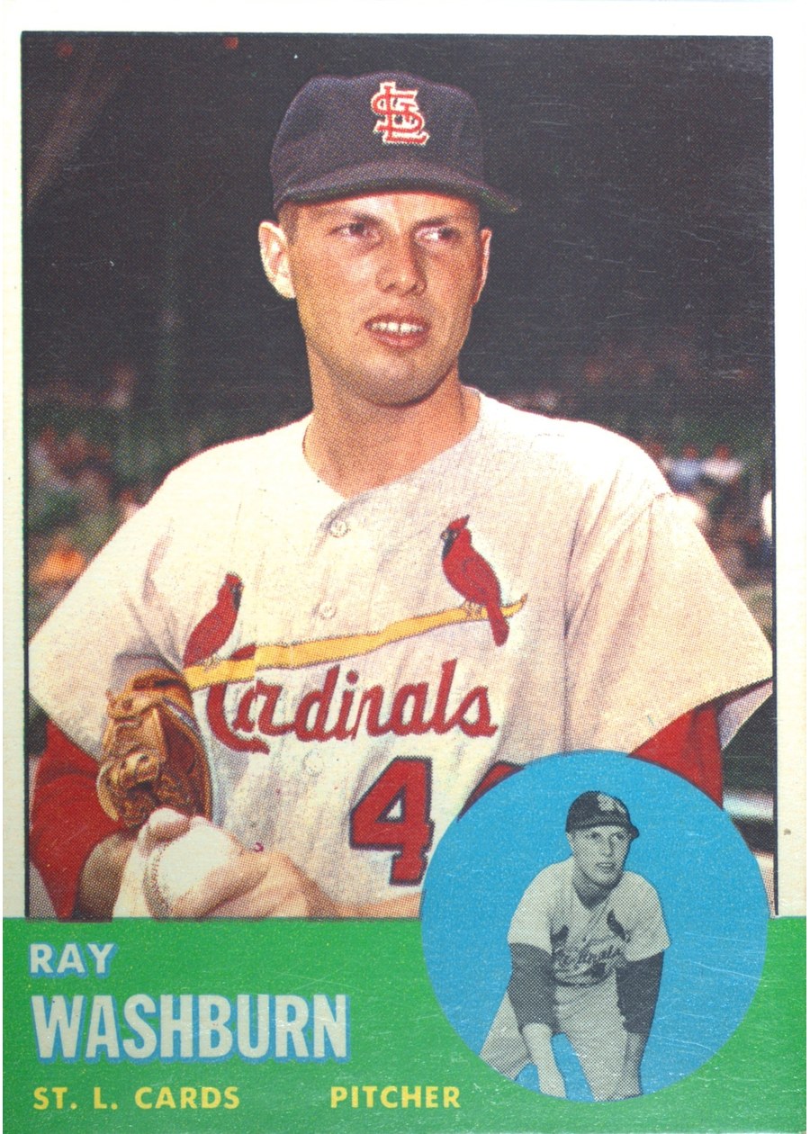 1963 Topps #206 Ray Washburn, St. Louis Cardinals