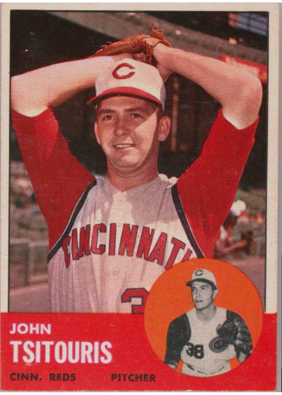 1963 Topps #244 John Tsitouris, Cincinnati Reds