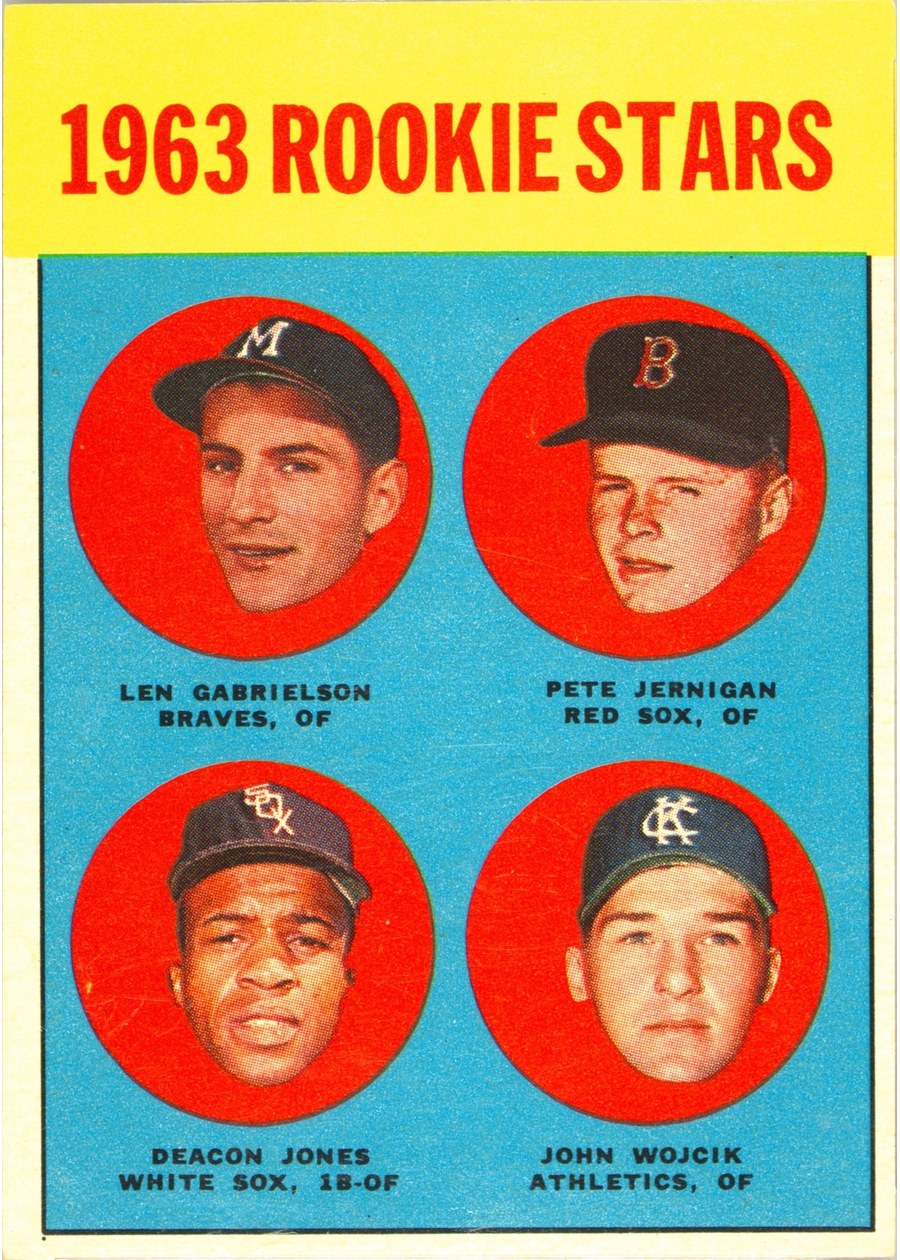1963 Topps #253 1963 Rookie Stars, Boston Red Sox / Milwaukee Braves / Chicago White Sox / Kansas City Athletics