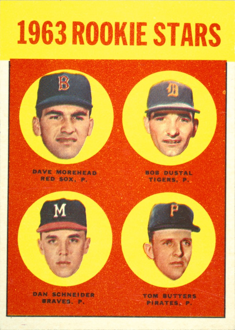 1963 Topps #299 1963 Rookie Stars, Boston Red Sox / Detroit Tigers / Milwaukee Braves / Pittsburgh Pirates