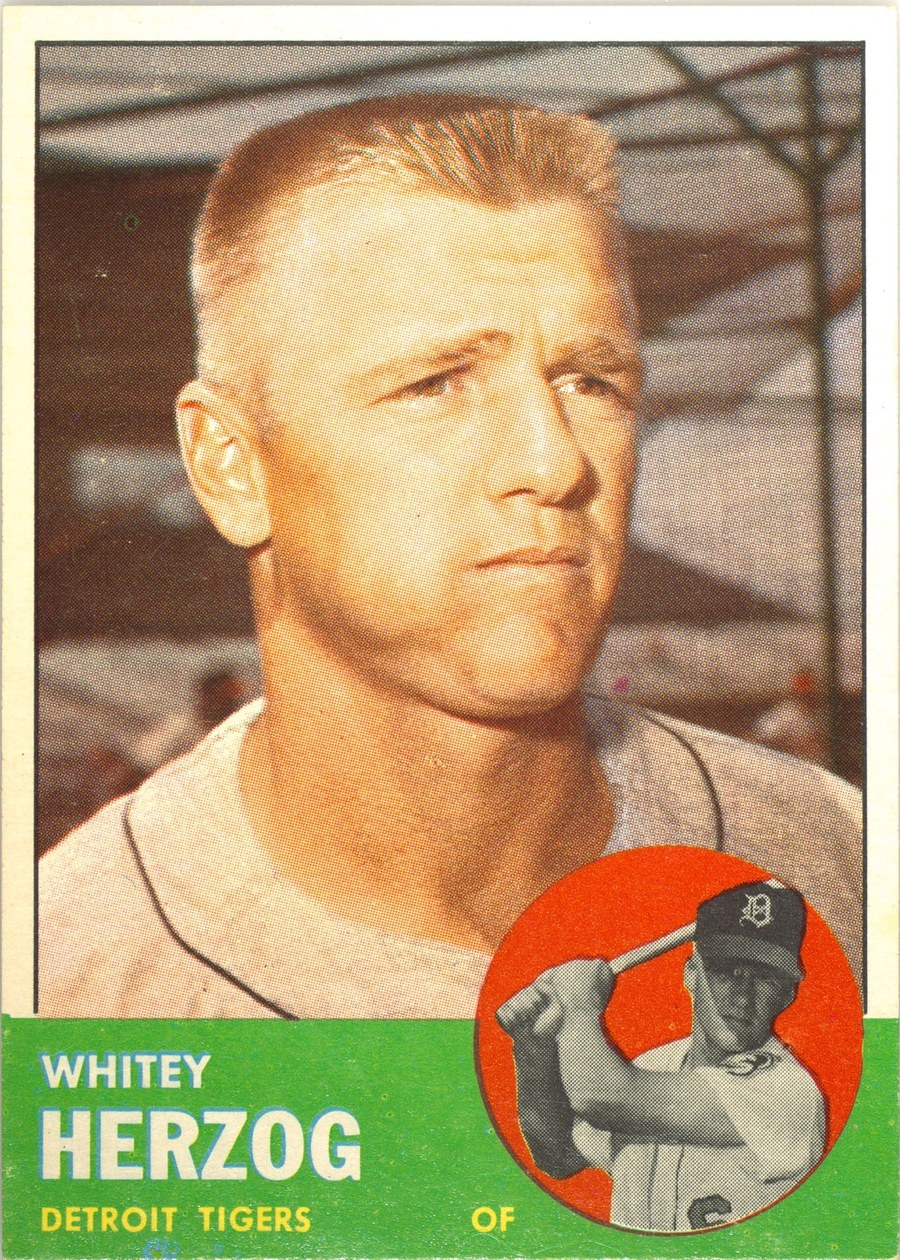 1963 Topps #302 Whitey Herzog, Detroit Tigers