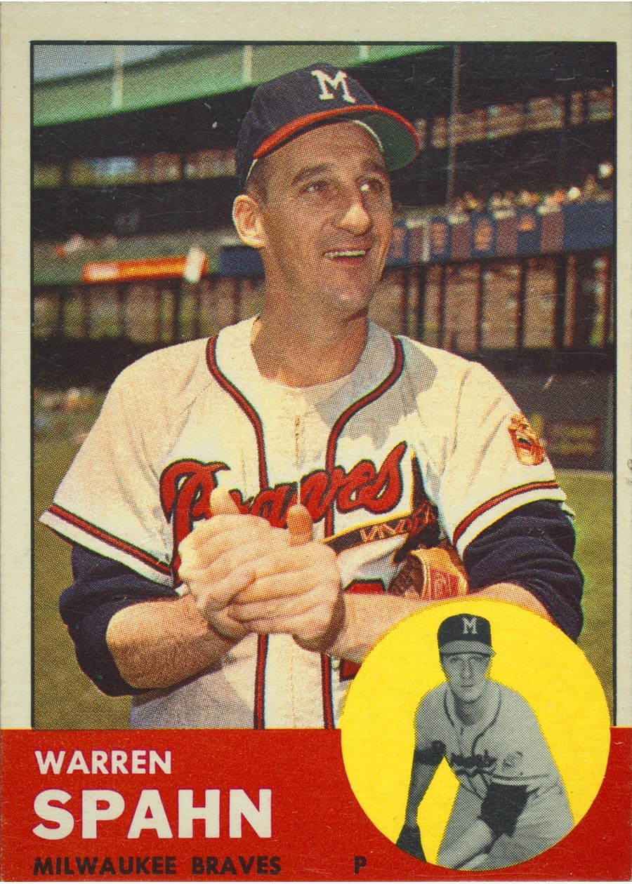 1963 Topps #320 Warren Spahn, Milwaukee Braves