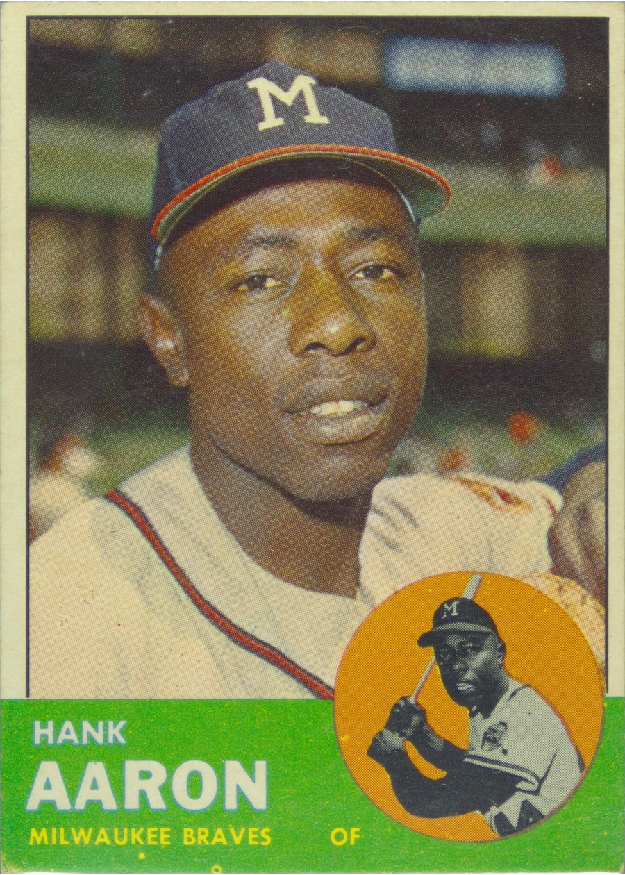 1963 Topps #390 Hank Aaron, Milwaukee Braves