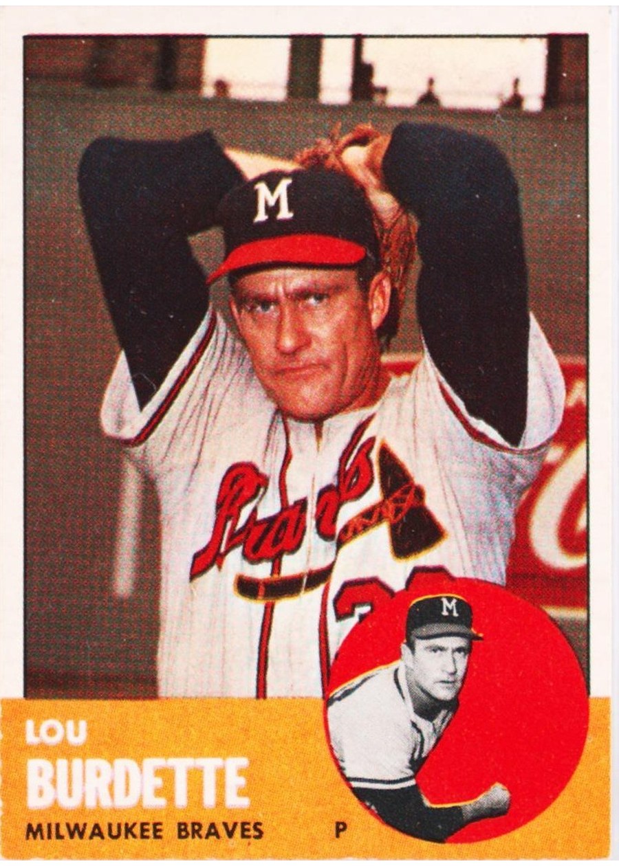 1963 Topps #429 Lou Burdette, Milwaukee Braves