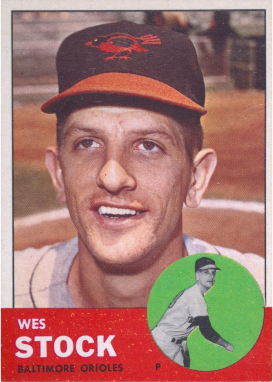 1963 Topps #438 Wes Stock, Baltimore Orioles
