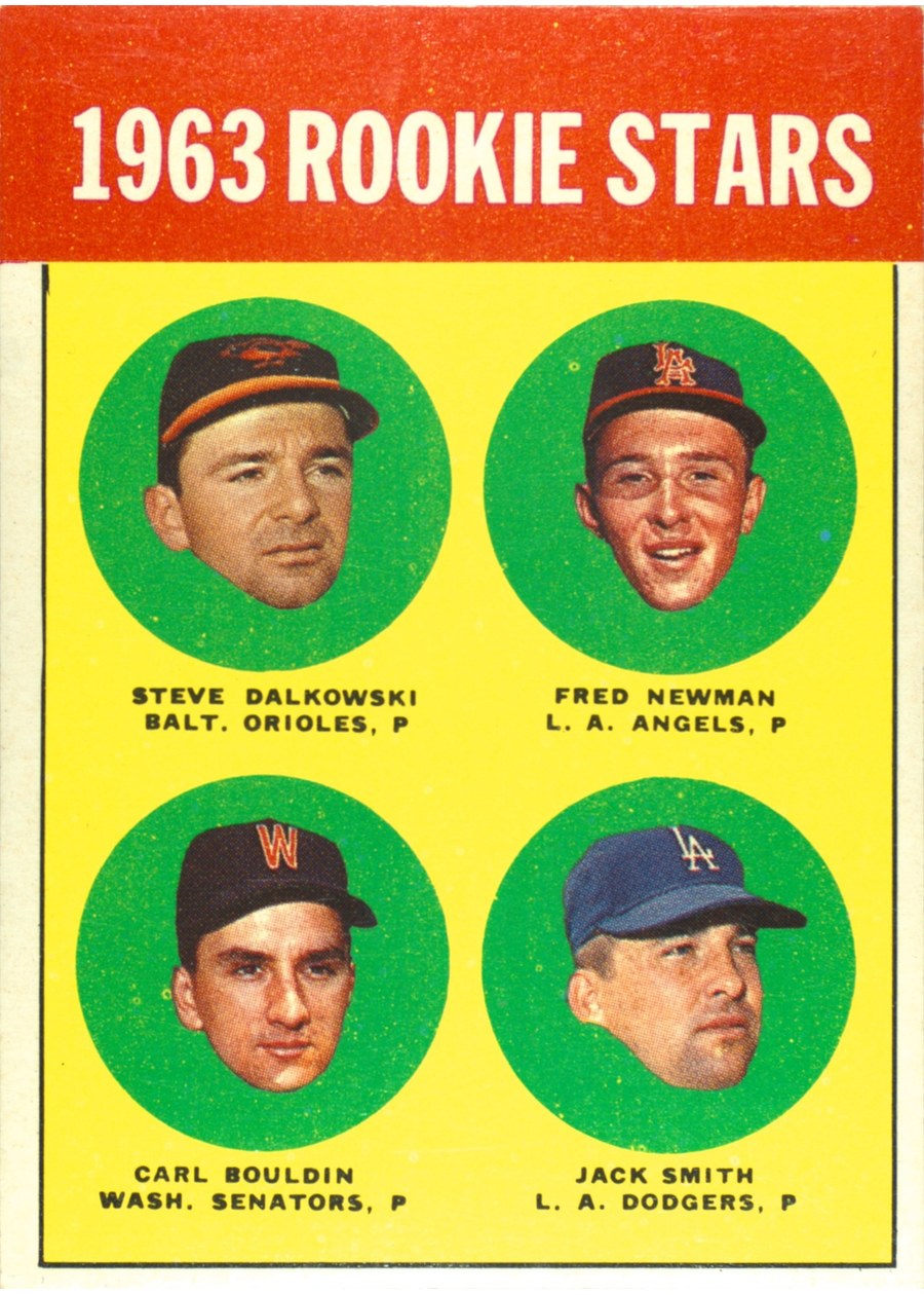 1963 Topps #496 1963 Rookie Stars, Baltimore Orioles / Los Angeles Angels / Los Angeles Dodgers / Washington Senators