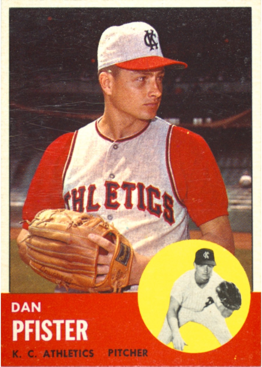 1963 Topps #521 Dan Pfister, Kansas City Athletics