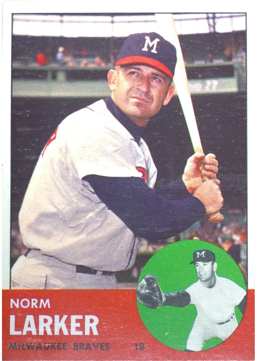 1963 Topps #536 Norm Larker, Milwaukee Braves