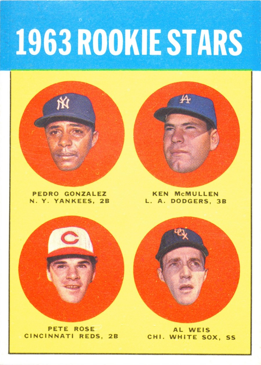 1963 Topps #537 1963 Rookie Stars, New York Yankees / Los Angeles Dodgers / Cincinnati Reds / Chicago White Sox