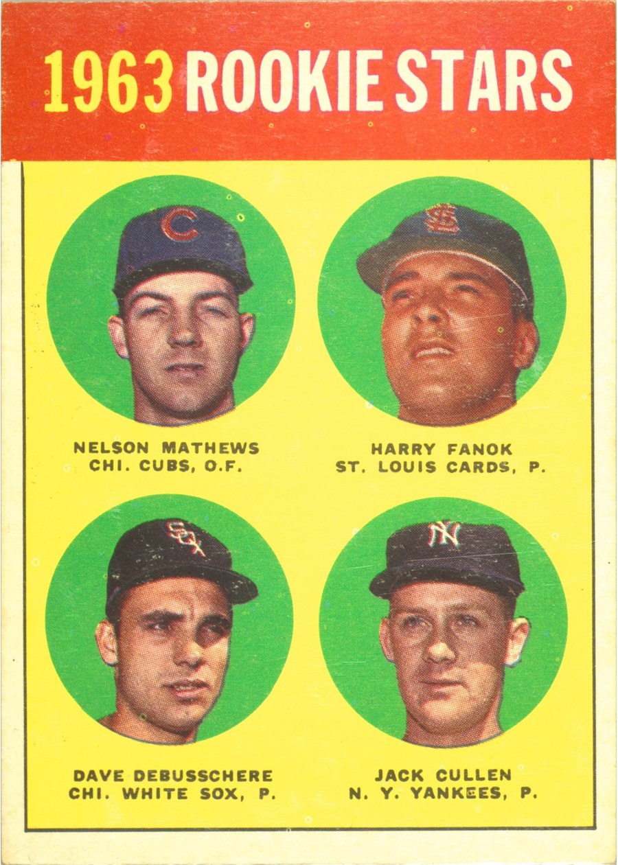 1963 Topps #54 1963 Rookie Stars, Chicago Cubs / Chicago White Sox / New York Yankees / St. Louis Cardinals