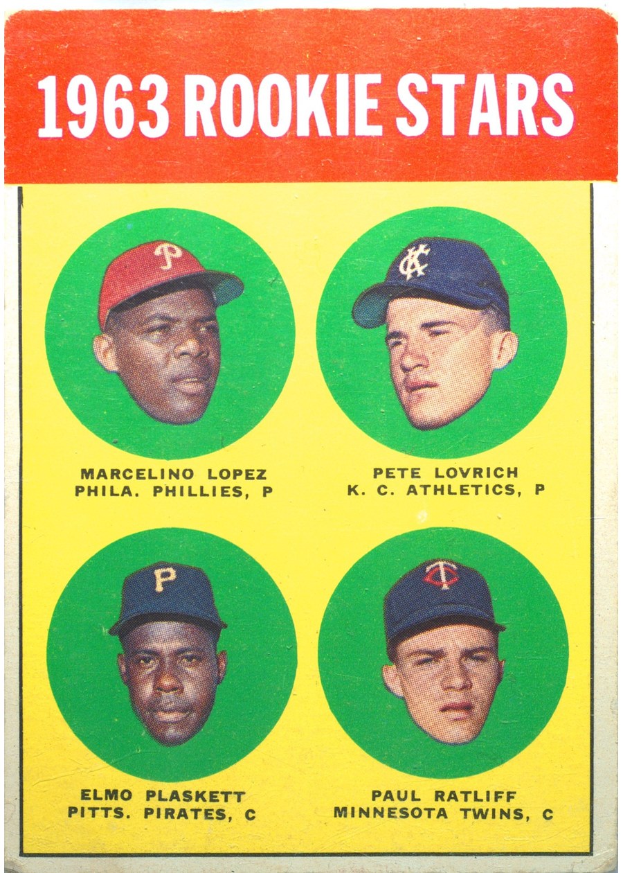 1963 Topps #549 1963 Rookie Stars, Philadelphia Phillies / Kansas City Athletics / Pittsburgh Pirates / Minnesota Twins